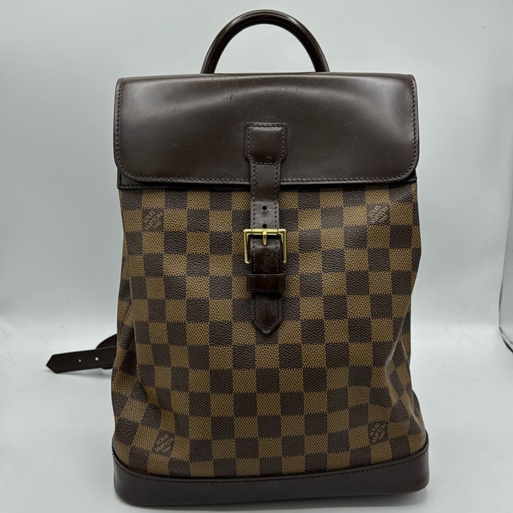 Authentic Louis Vuitton Backpack Damier Soho Brown Canvas
